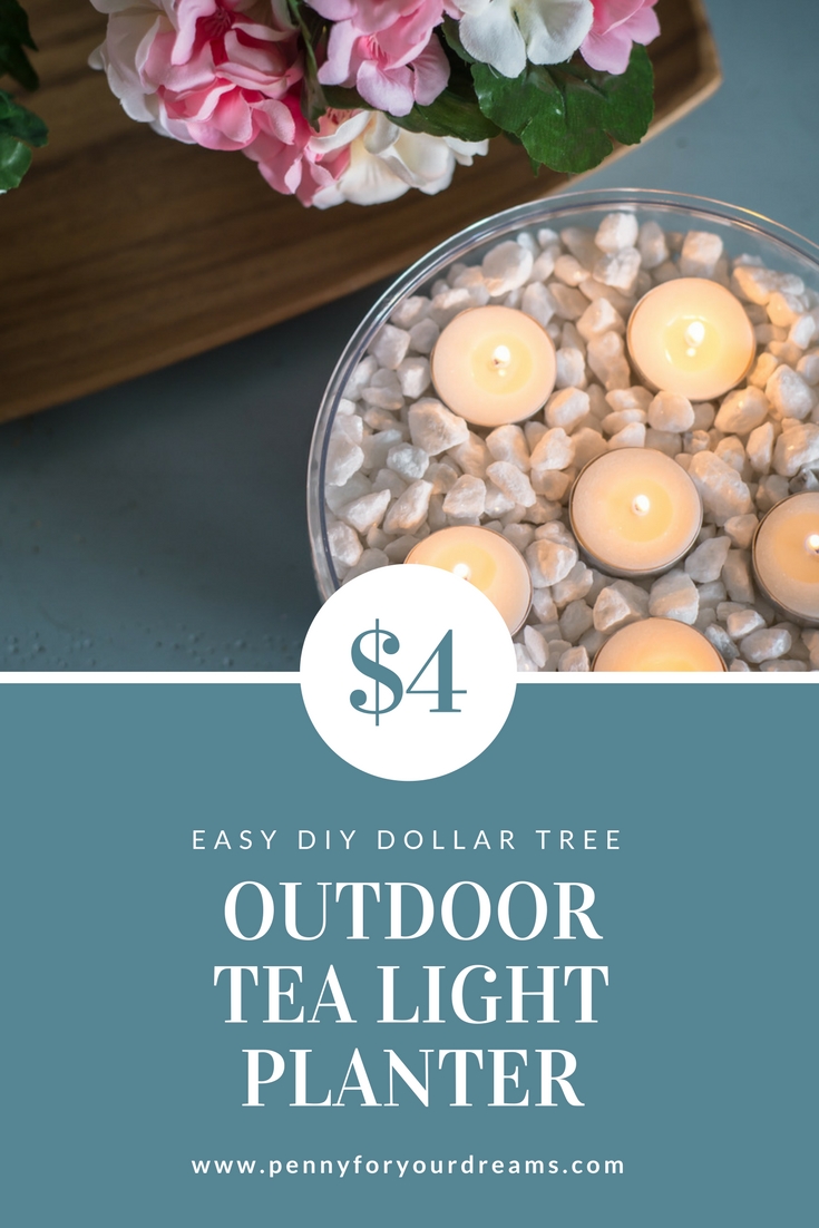 5 Minute Dollar Tree DIY | $4 Outdoor Tea Light Planter