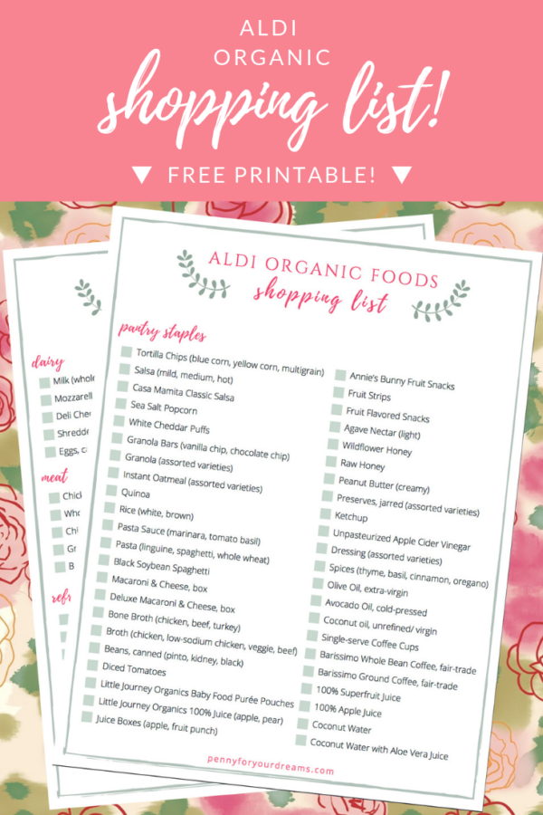 ALDI Organic Shopping List + FREE Printable! Complete Grocery Guide!