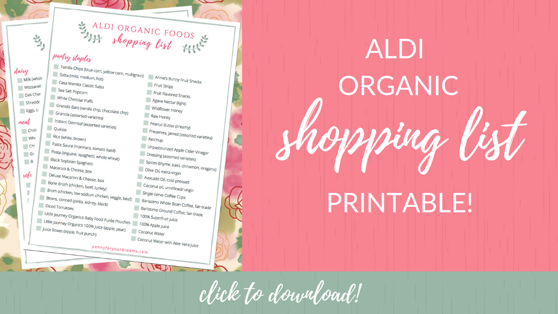 aldi organic shopping list free printable complete grocery guide