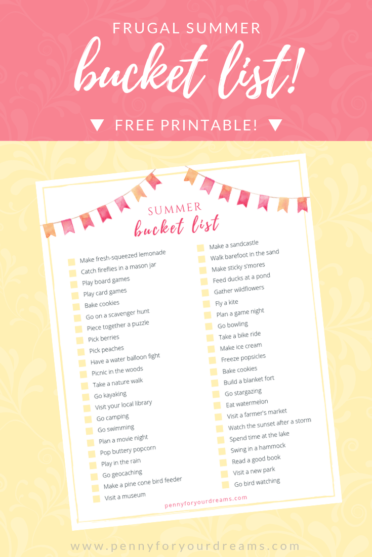 Frugal Summer Bucket List for Families! | Download your FREE Printable!