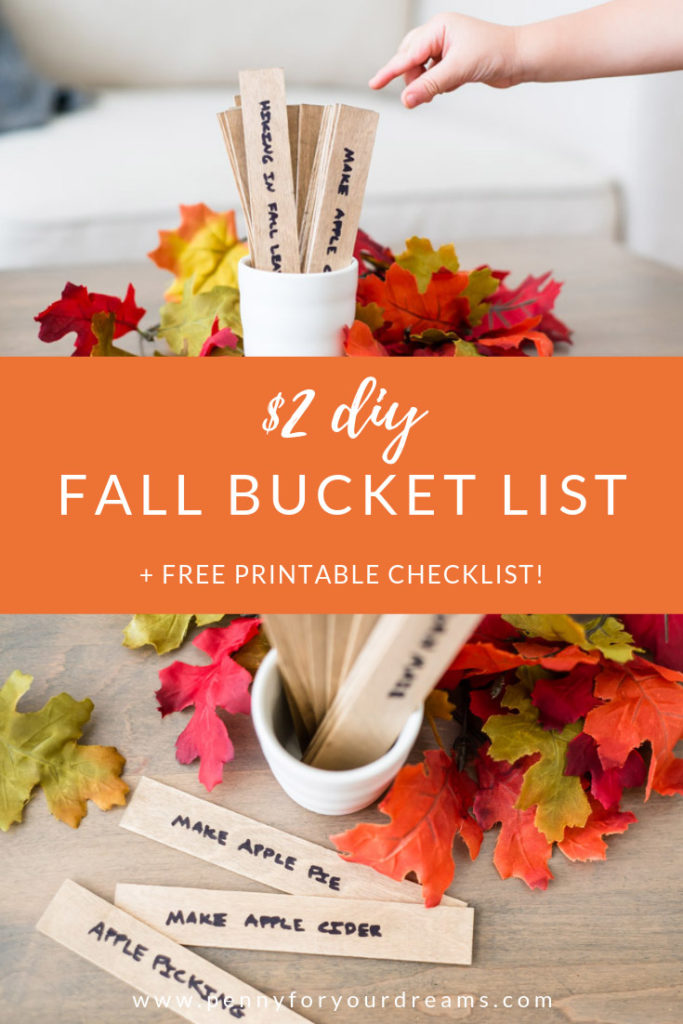 $2 DIY Fall Bucket List | Fall Family Traditions - FREE Printable!